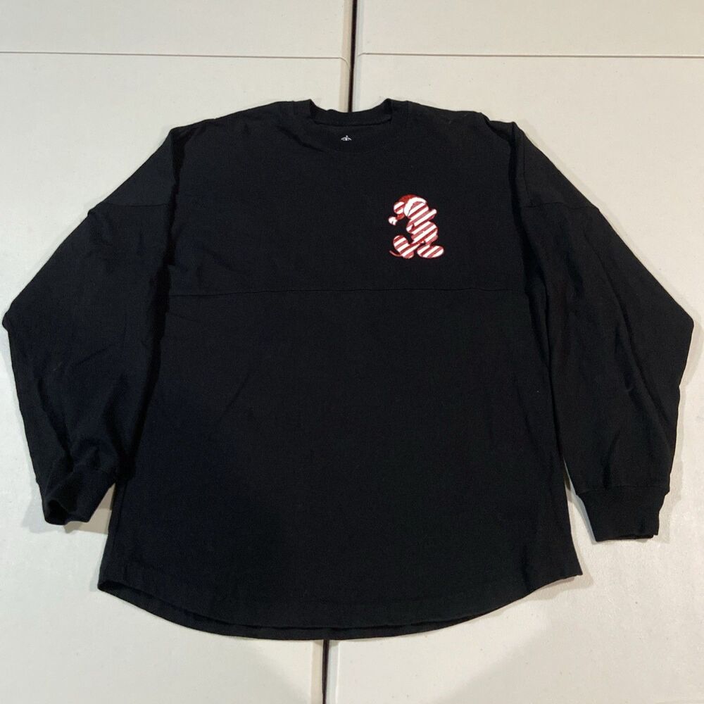 Disneyland Resort 2019 Spirit Jersey Candy Cane Mickey Christmas Black Small